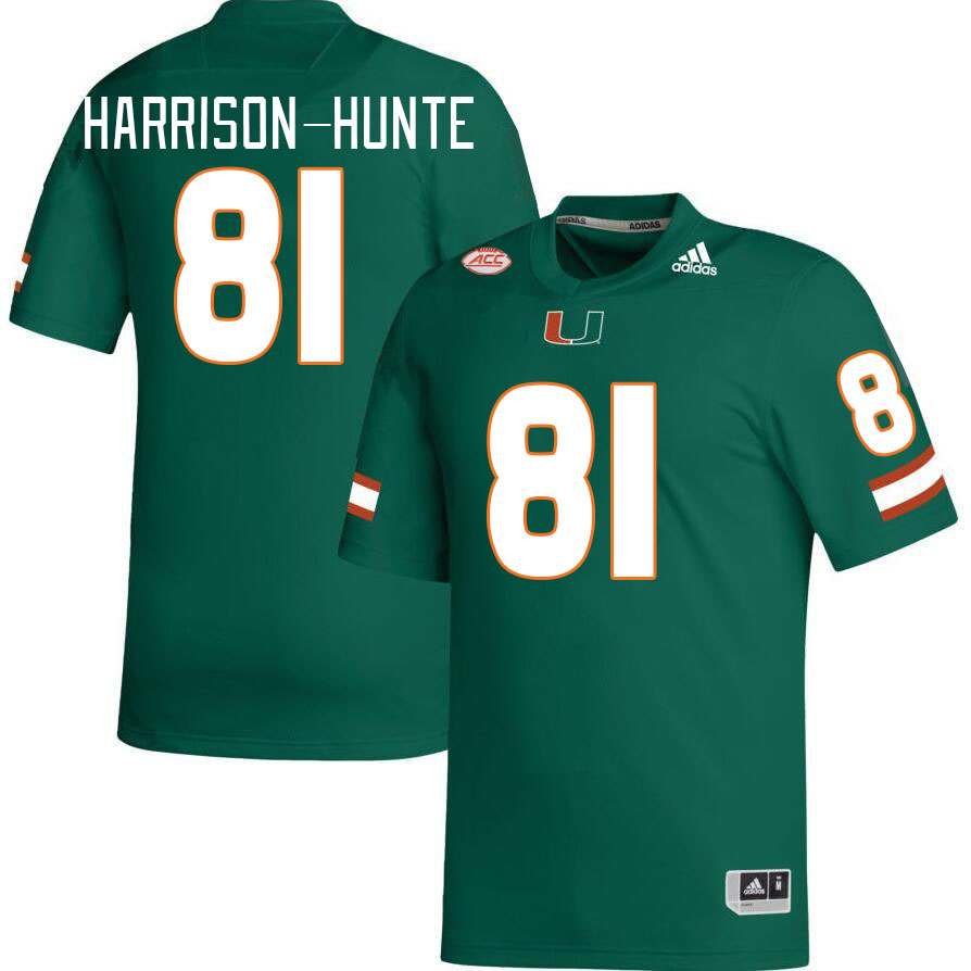 Men #81 Jared Harrison-Hunte Miami Hurricanes College Football Jerseys Stitched-Green